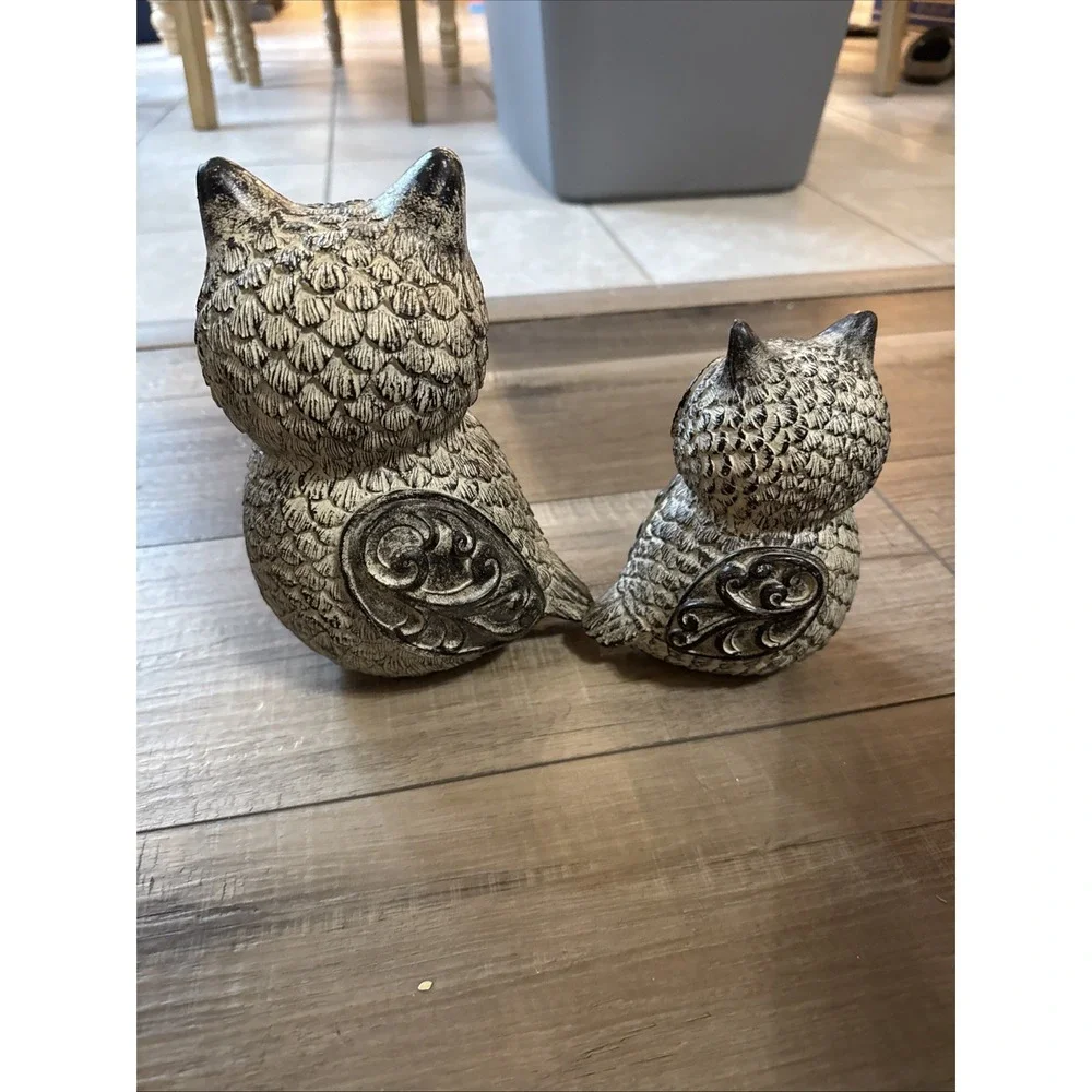 Resin Owl Set: Table/ Shelf Figure, Tabletop/ Farmhouse Decor 8